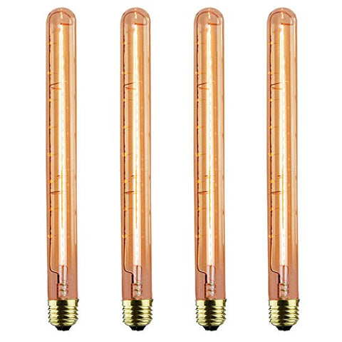 GOENDR T300 long light bulb with amber glass for vintage wall sconces, warm ambiance
