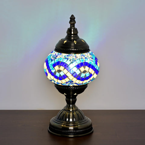 GOGERS Handcrafted mosaic glass lamp on bronze base for tables