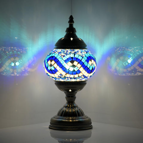 GOGERS Turkish Moroccan lamp lantern with mosaic shade casts warm light