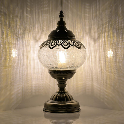 GOGERS Turkish Moroccan lamp lantern with mosaic glass shade for warm ambient lighting