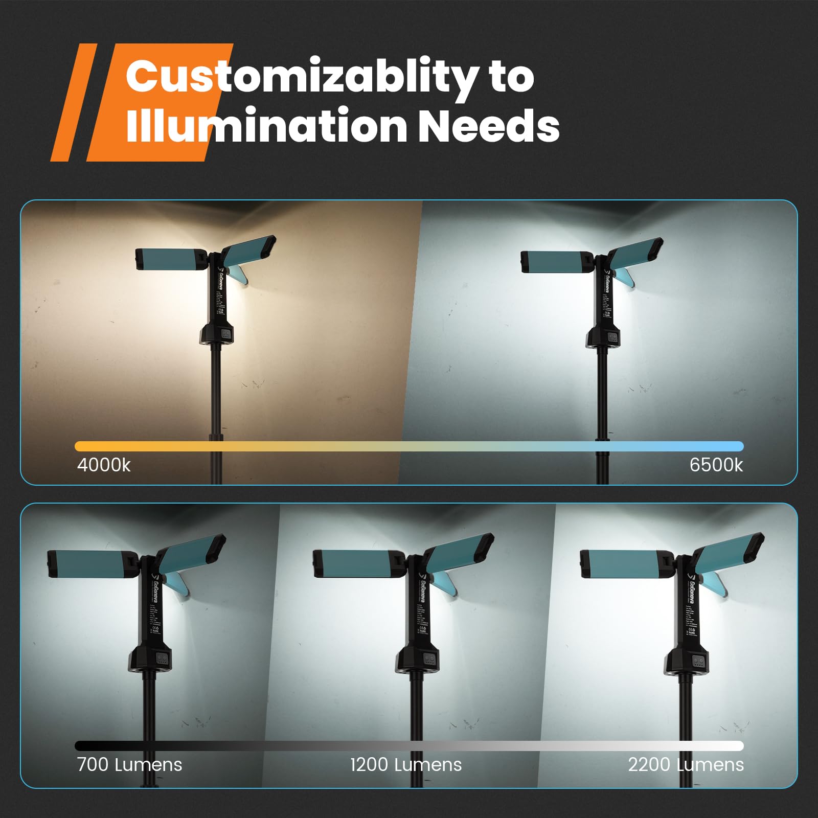 GoGonova light with adjustable angles for indoor and outdoor use