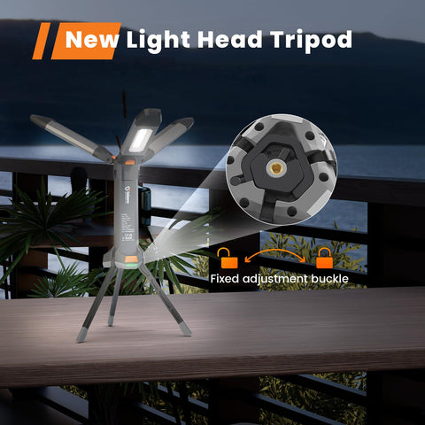 Gogonova triple LED heads illuminate work areas with wide coverage.