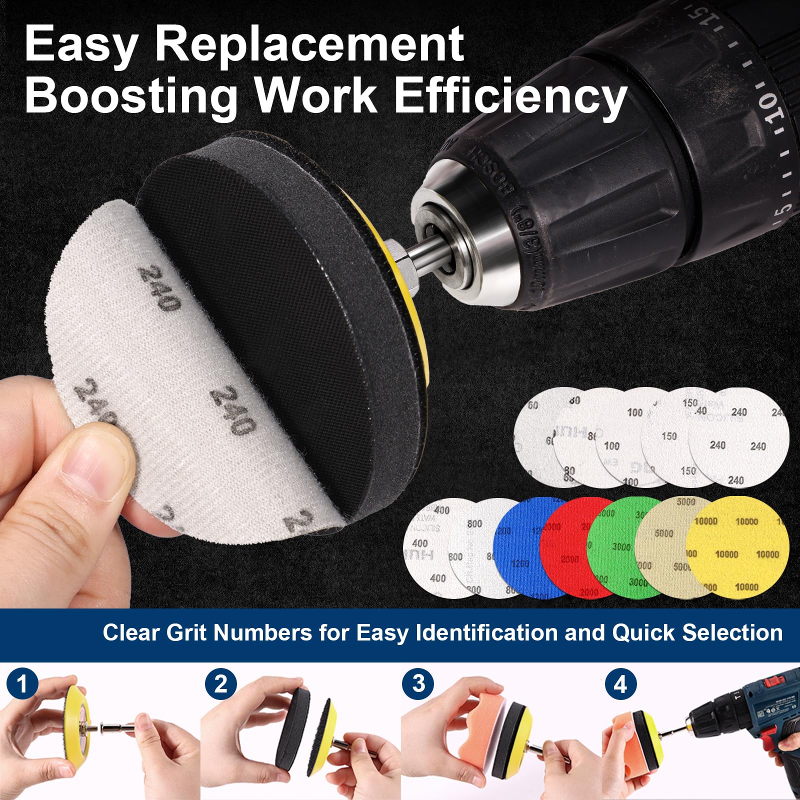 GOH DODD wool pad and polishing pads for smoothing and shine enhancement.