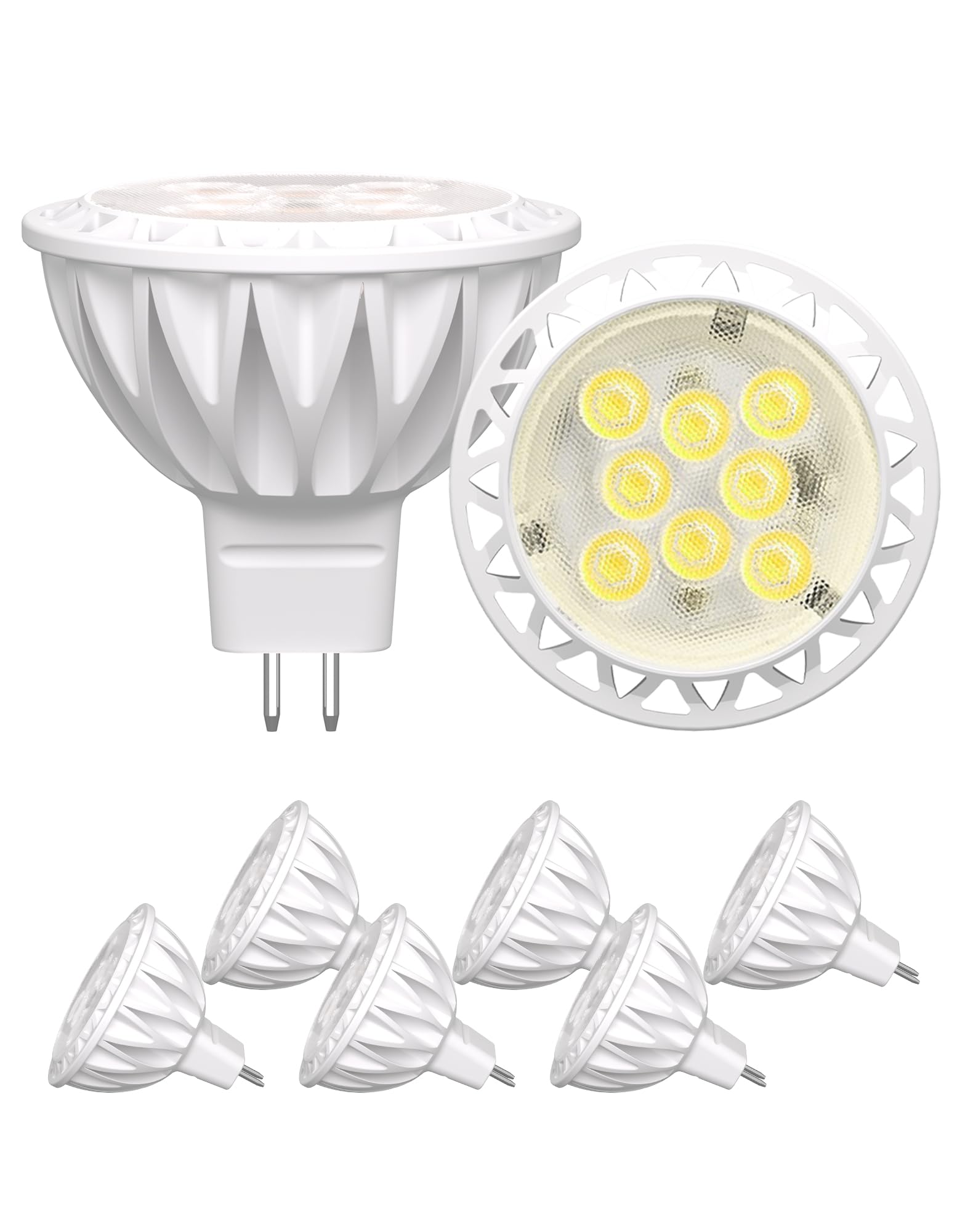 GOHDLAMP MR16 5000K daylight bulb close-up showing crisp white light for task visibility