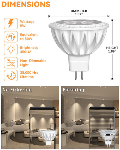 GOHDLAMP MR16 LED bulbs long life up to 35000 hours