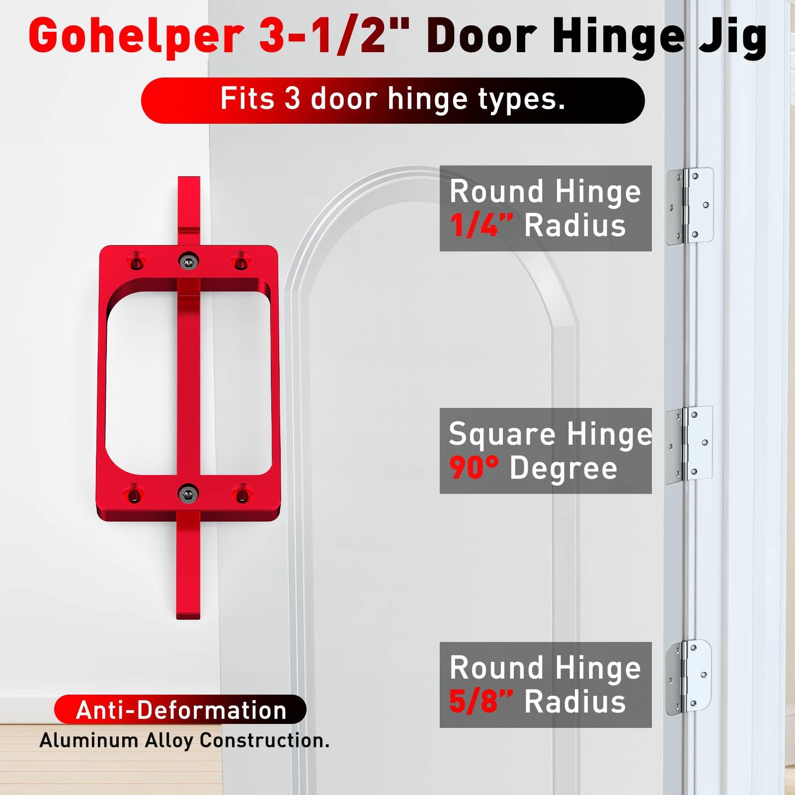 Gohelper aluminum hinge jig surface for durable, accurate mortising