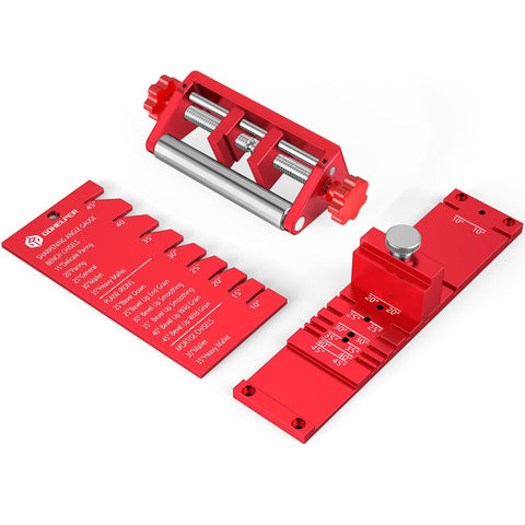 Gohelper chisel sharpening jig with angle fixture for precise bevels and setup