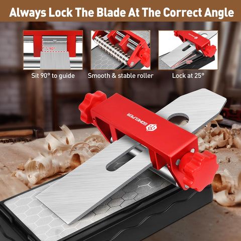 Gohelper sharpening jig position block for accurate blade length setup