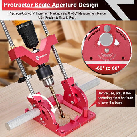 Gohelper drill press adapter fits hand drills for stable alignment.