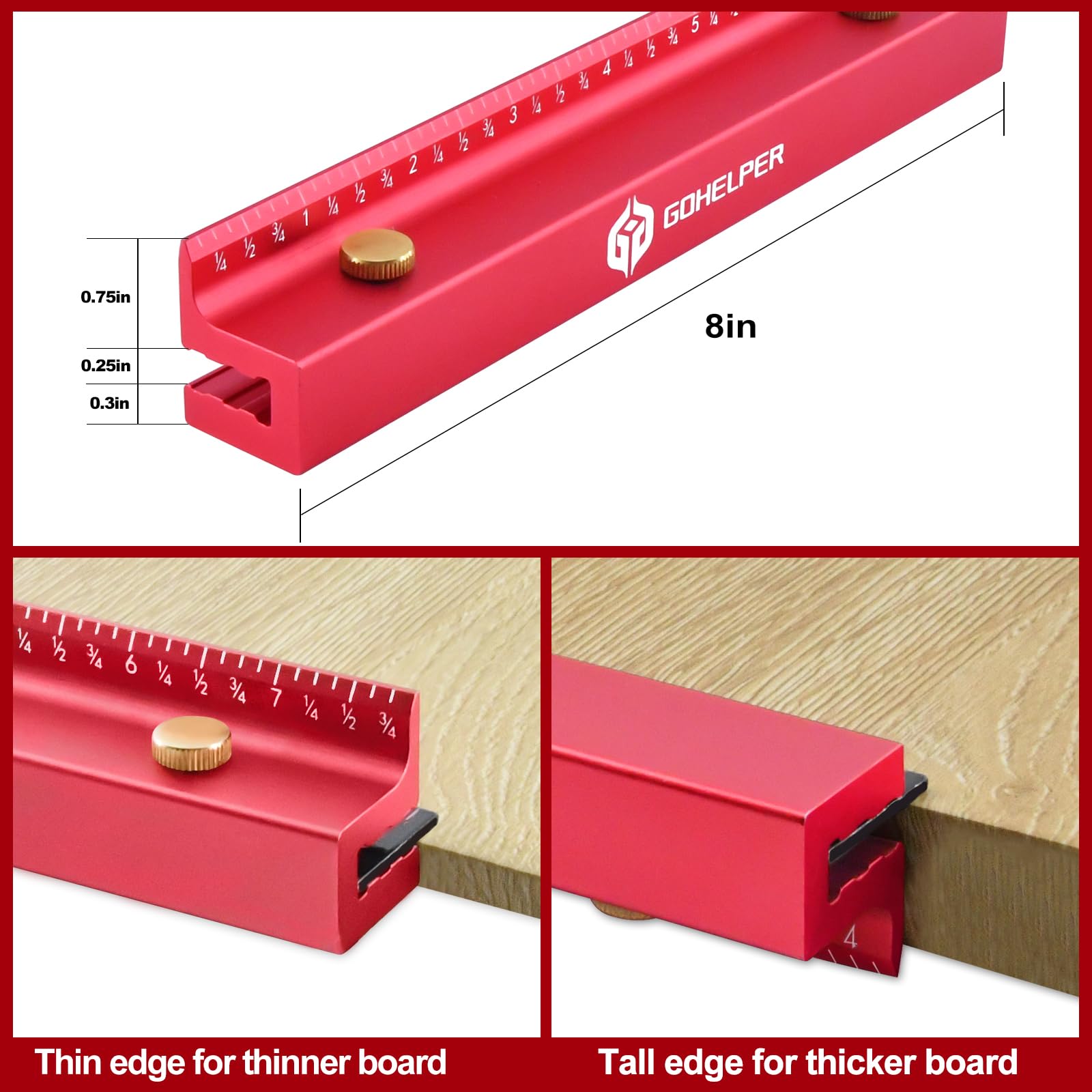 Gohelper fence aligned with framing square enabling hands-free operation