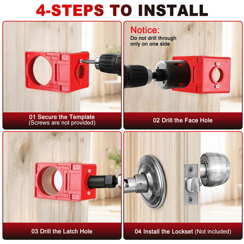Gohelper hole saw kit for clean, precise drilling through door panels