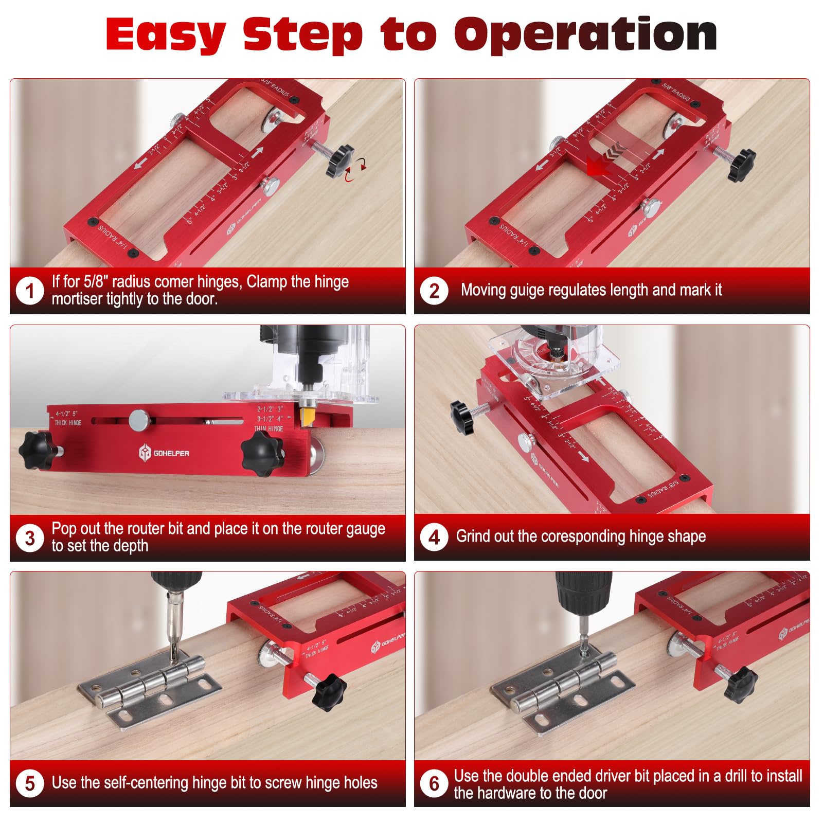 Gohelper lock installation template helps consistent backset and hole placement