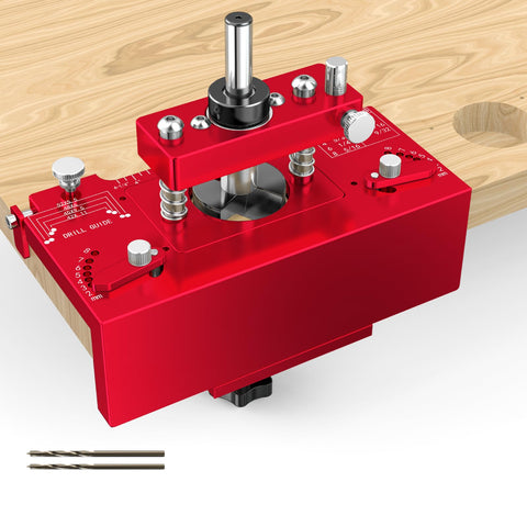 Gohelper Quick Set 35mm concealed hinge jig shown for precise, repeatable hole placement
