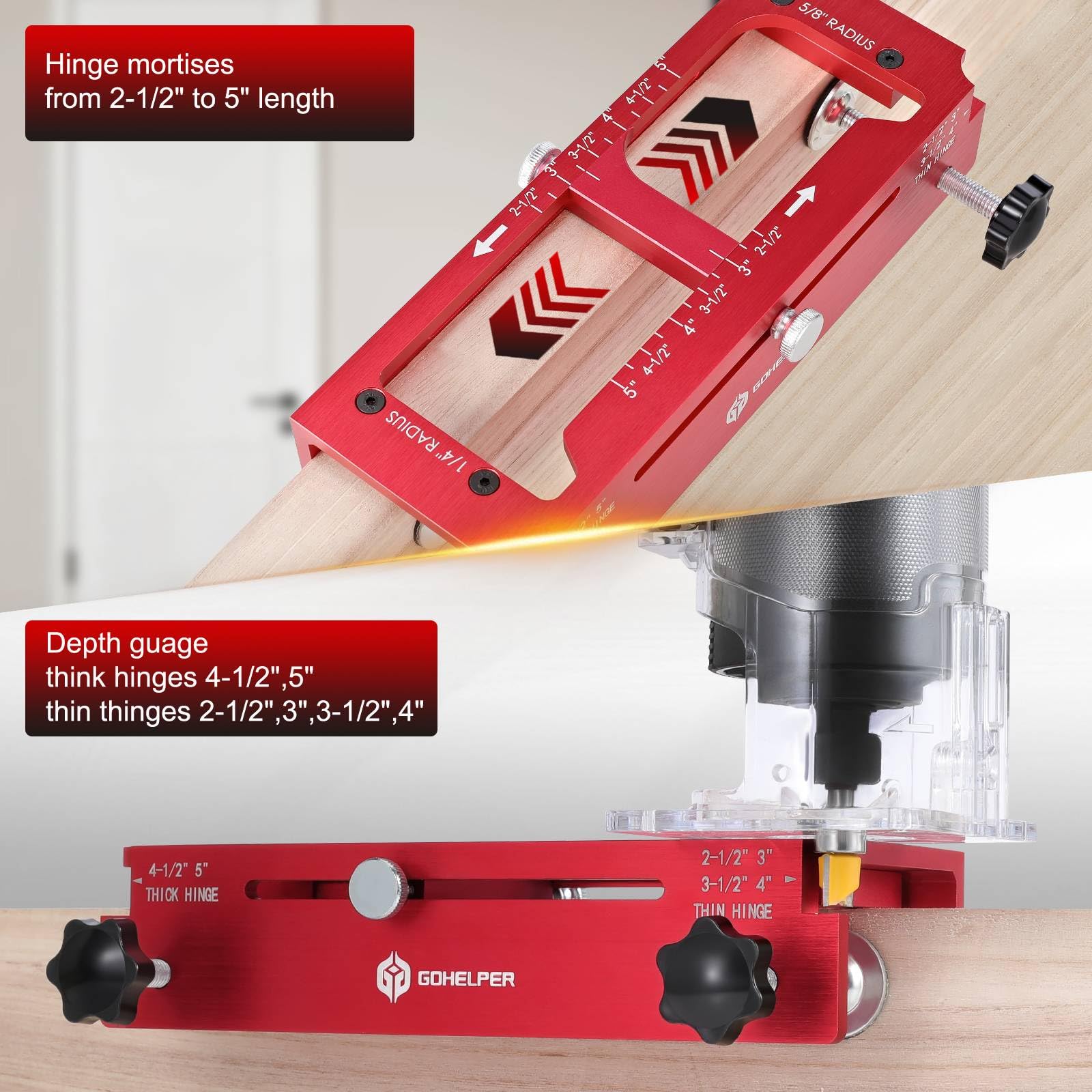 Gohelper self-centering bits improve steadiness for clean mortises.