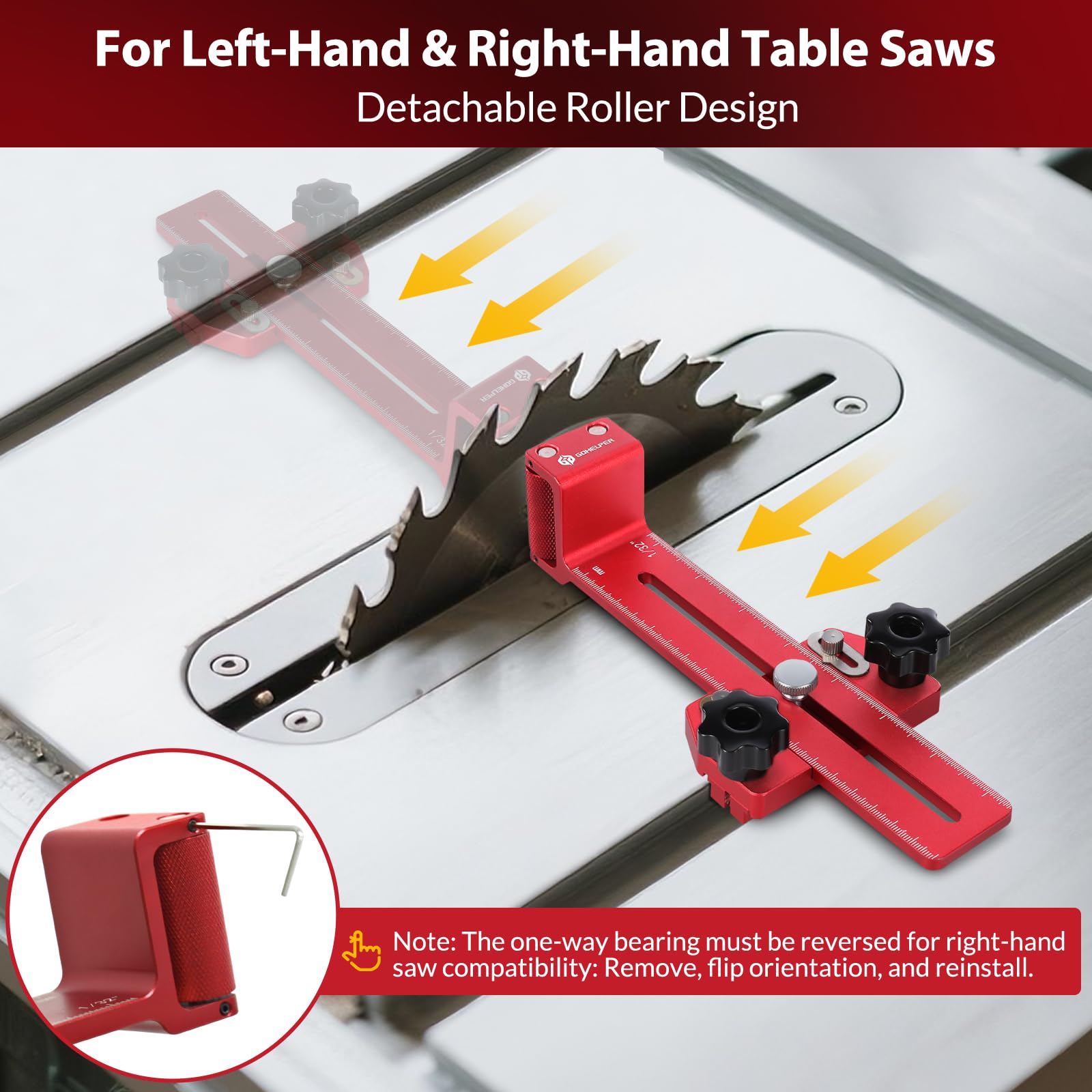 Gohelper Thin Rip Jig CNC-aluminum construction provides sturdy, stable guidance.