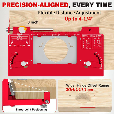 Gohelper wide offset 2-8mm enables flexible hinge alignment along cabinet edges