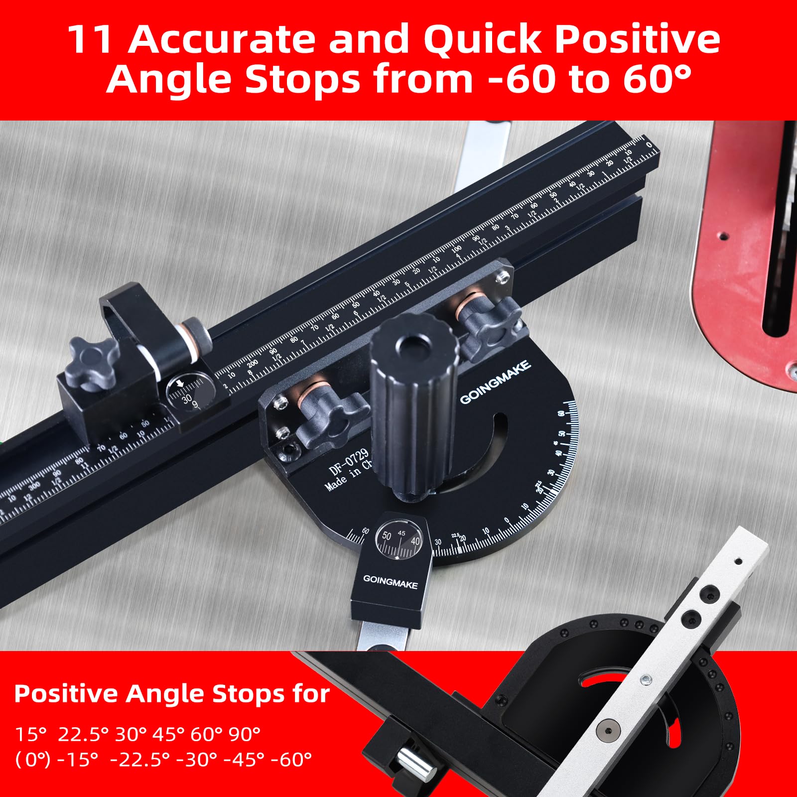 Goingmake 18inch fence enables longer repeat cuts with stability.