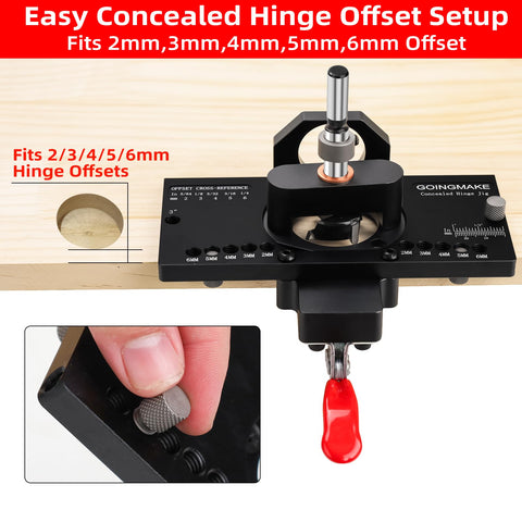 GoingMake 35 mm hinge hole drilling demonstrates clean, accurate holes.