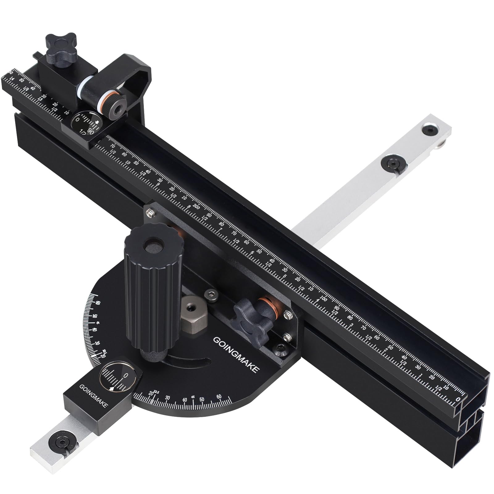 Goingmake compact miter gauge with 360mm fence delivers precise crosscuts.