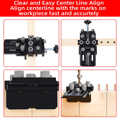 GOINGMAKE dowel jig kit guides accurate dowel holes for cabinets