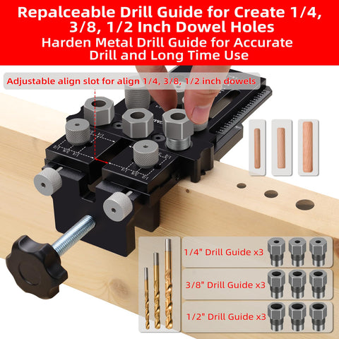 GOINGMAKE dowel jig kit extension rod for flexible spacing