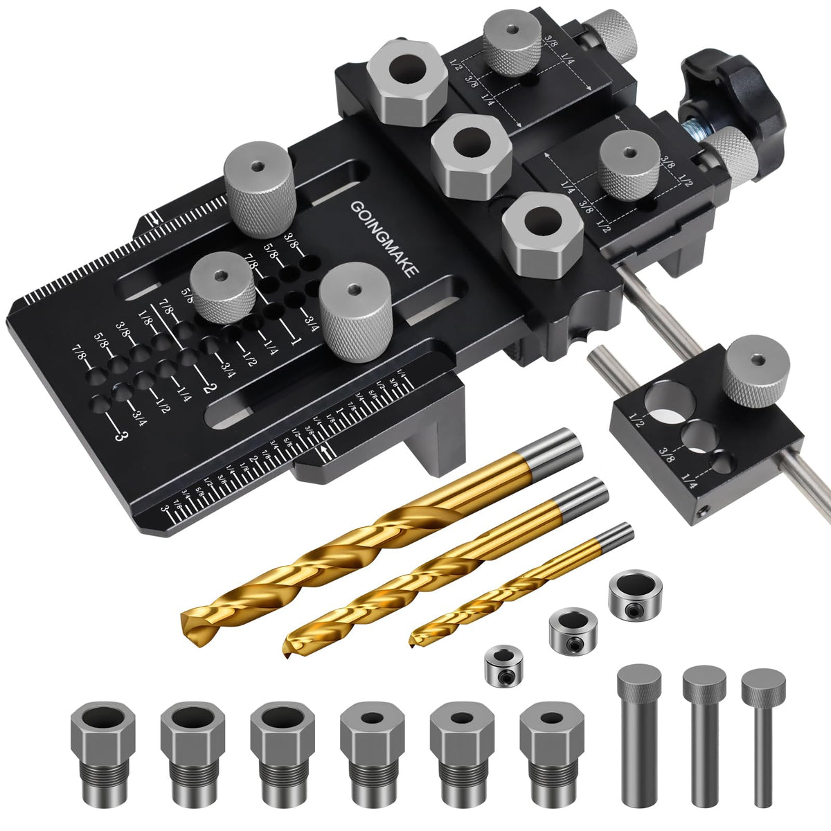 GOINGMAKE dowel jig kit quick positive stop for precise alignment