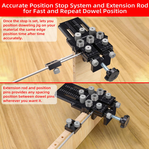 GOINGMAKE dowel jig kit repeat position stop for repeatable joints