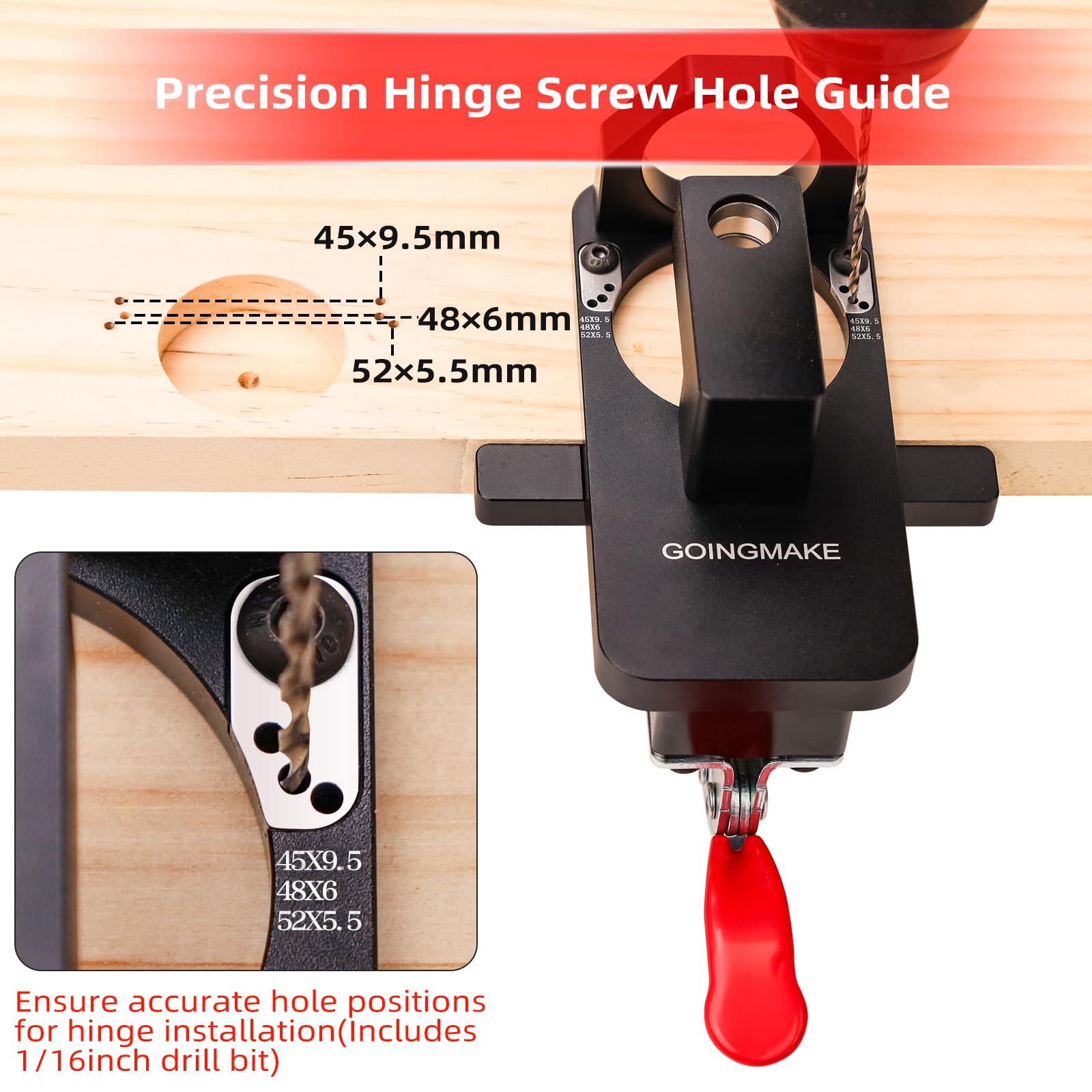 goingmake dust adapter connected for cleaner drilling
