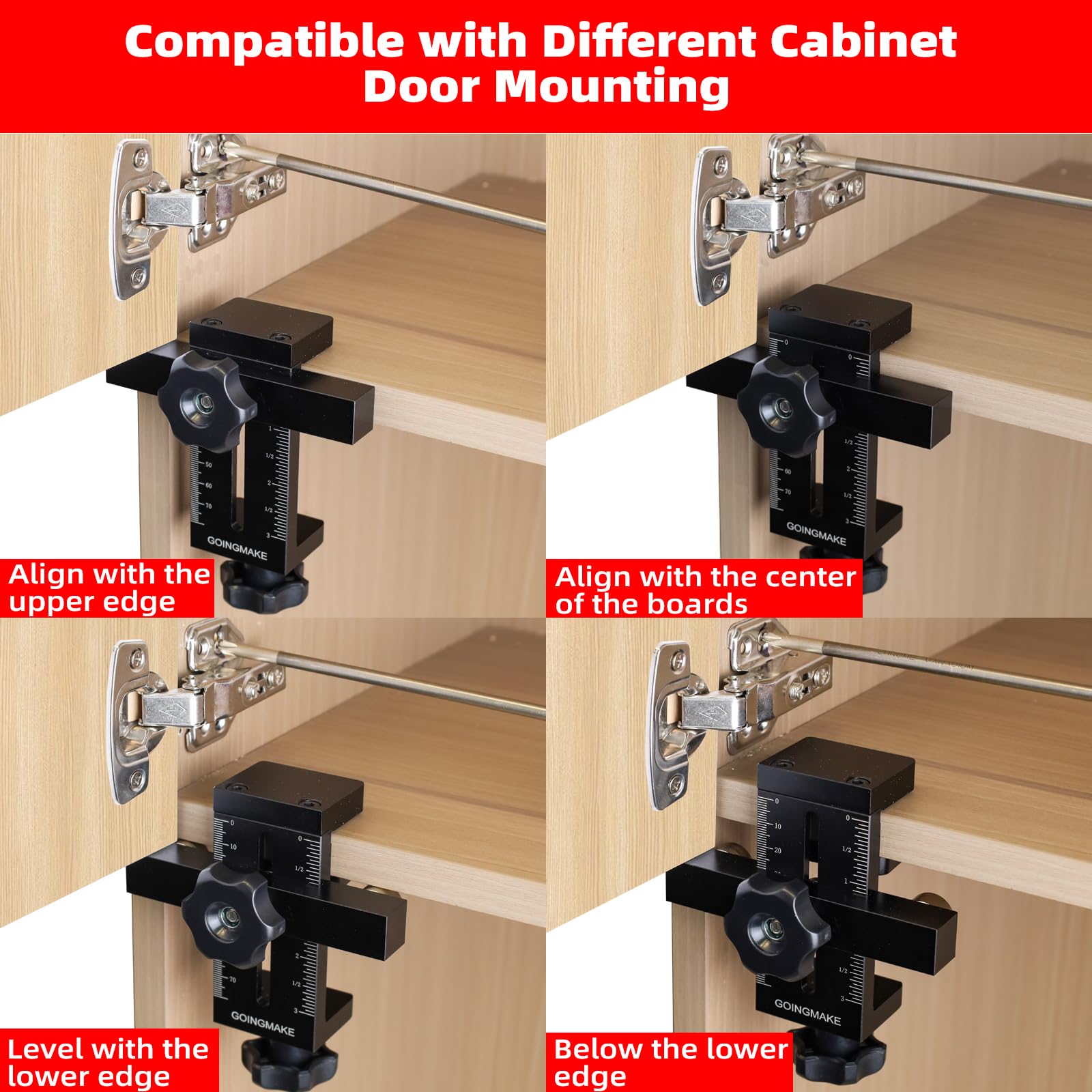 GOINGMAKE fast installation tool speeds cabinet door mounting with reliable hardware.