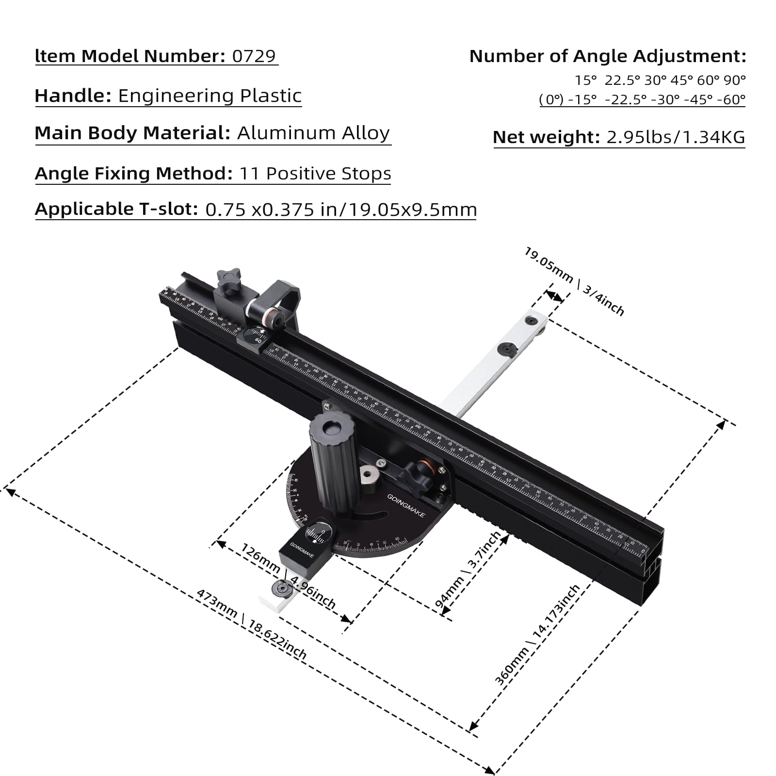 Goingmake flip stop supports precise first stops and repeatable results.