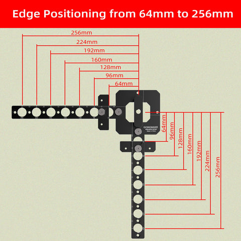 GOINGMAKE precision drilling of 20mm holes for sturdy work surfaces.