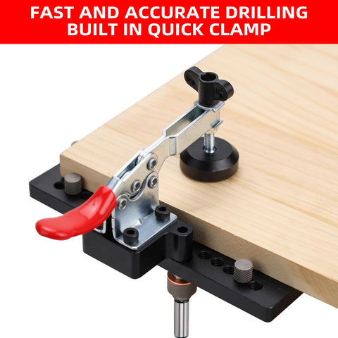 GoingMake quick clamp system attached to jig enables fast secure mounting.