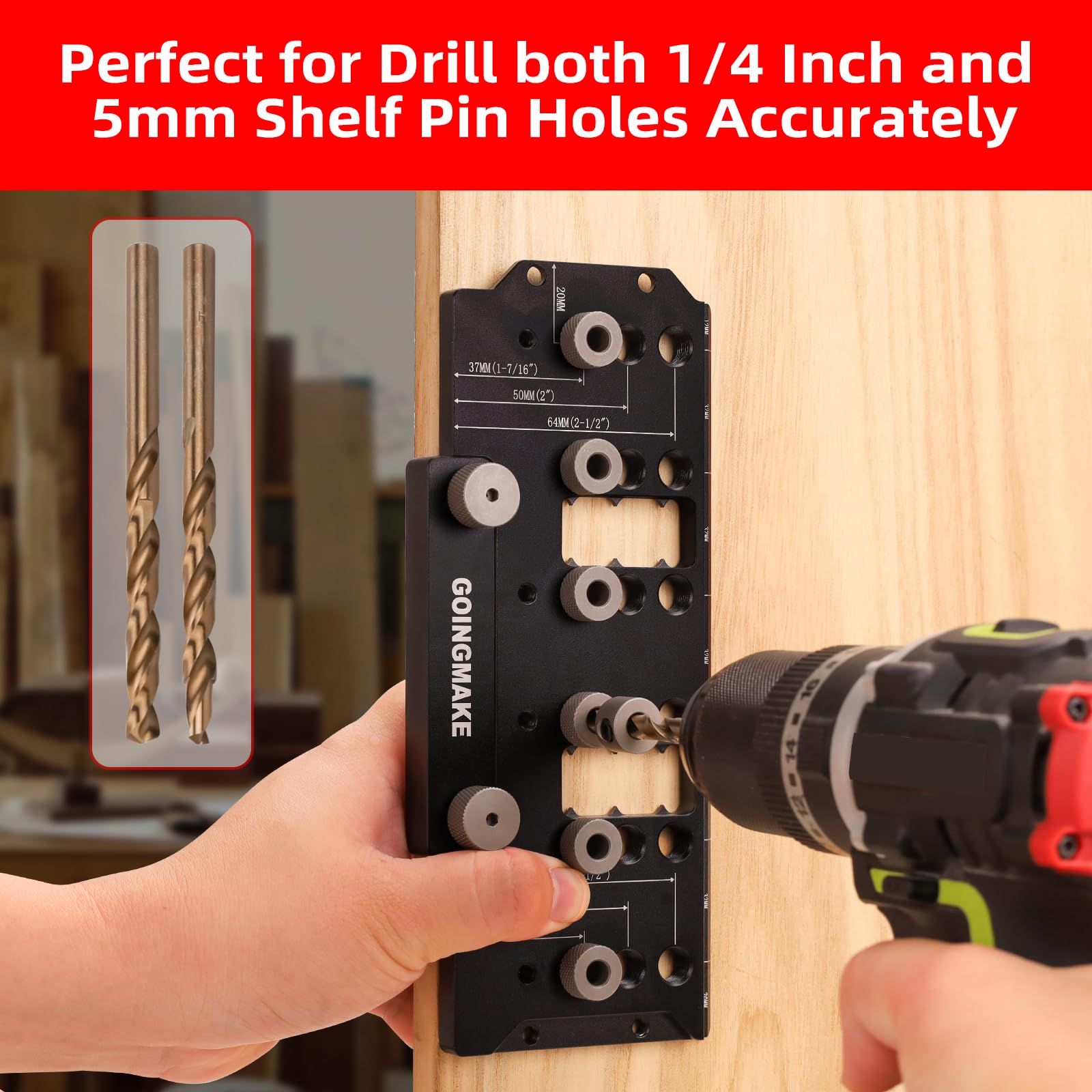 GoingMake shelf pin jig 32 mm system for consistent spacing