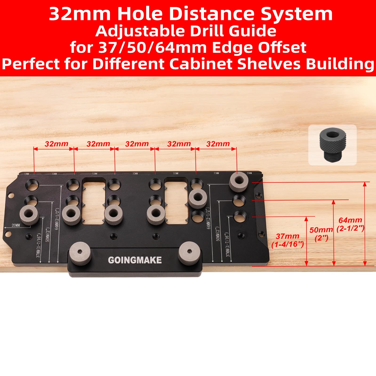 GoingMake shelf pin jig fast connect system enables batch drilling