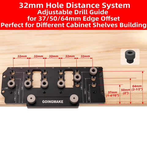 GoingMake shelf pin jig fast connect system enables batch drilling