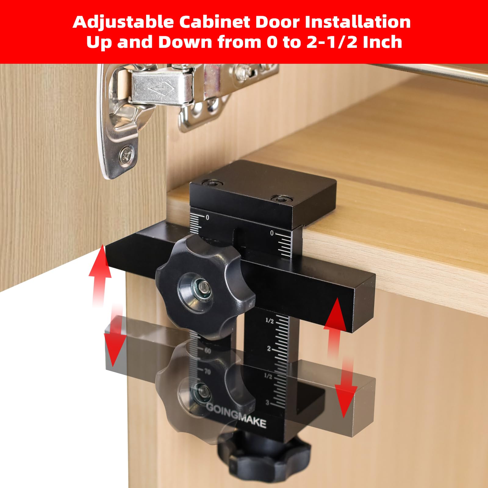 GOINGMAKE stable third-hand cabinet tool provides strong support during installations.
