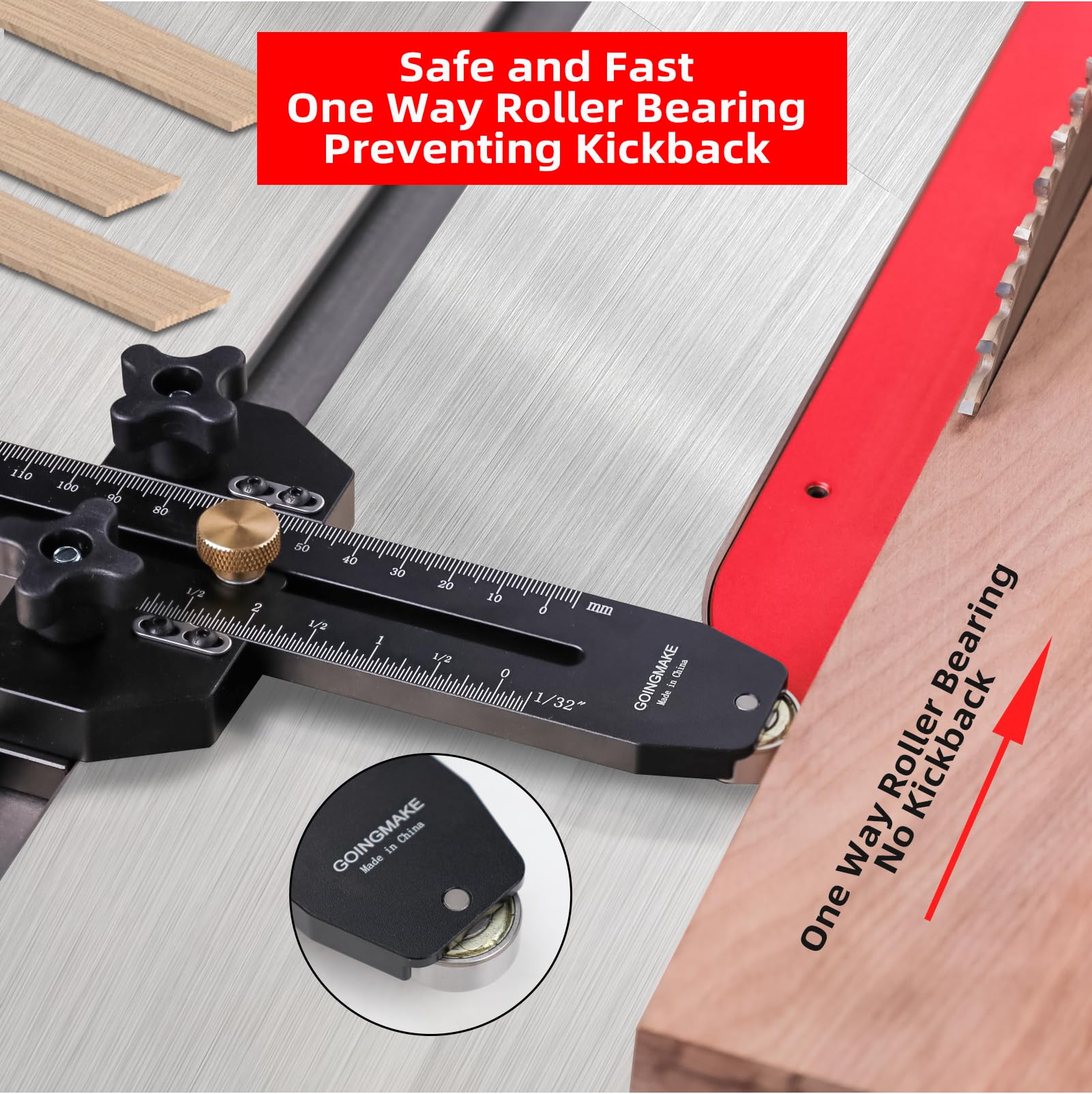 GOINGMAKE Thin Rip Jig laser scales enable precise dimensioning