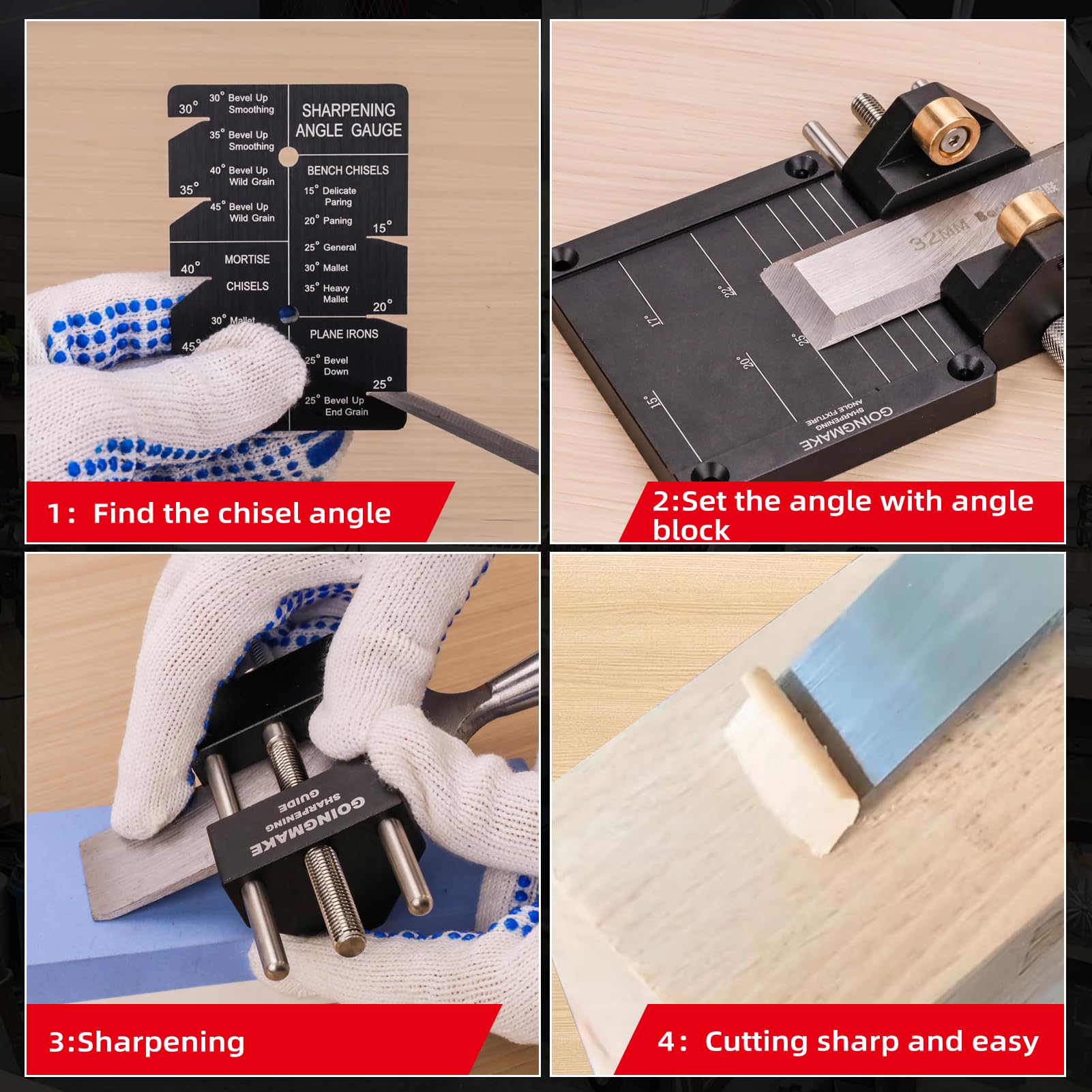 GoingMake woodworking sharpening setup for consistent edge quality