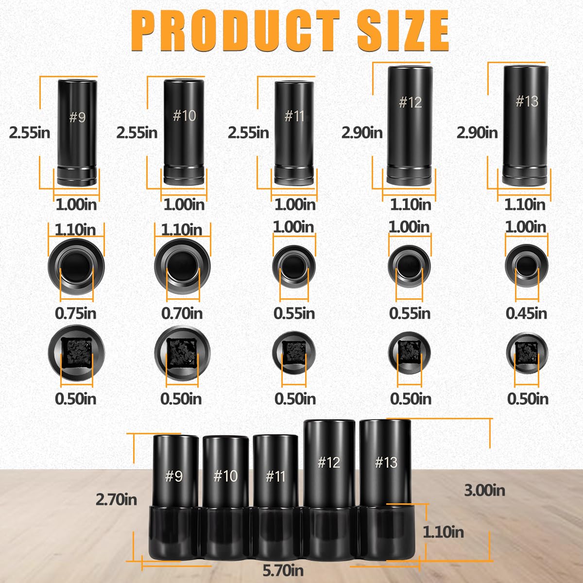 Gokeshfly 1/2-inch drive tap socket compatibility with common tools