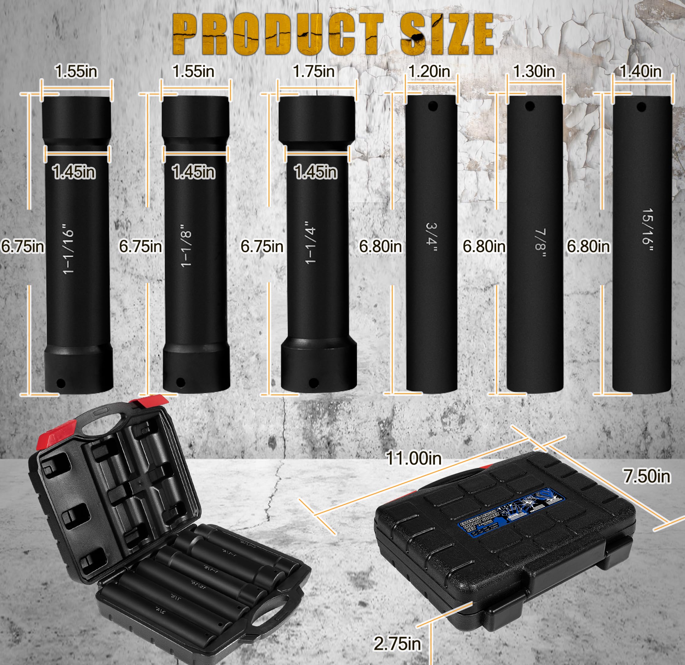 Gokeshfly 1-1/4 inch deep socket handles stubborn fasteners with ease.