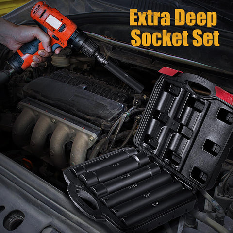 Gokeshfly 1-1/8 inch deep socket for extended torque alignment.