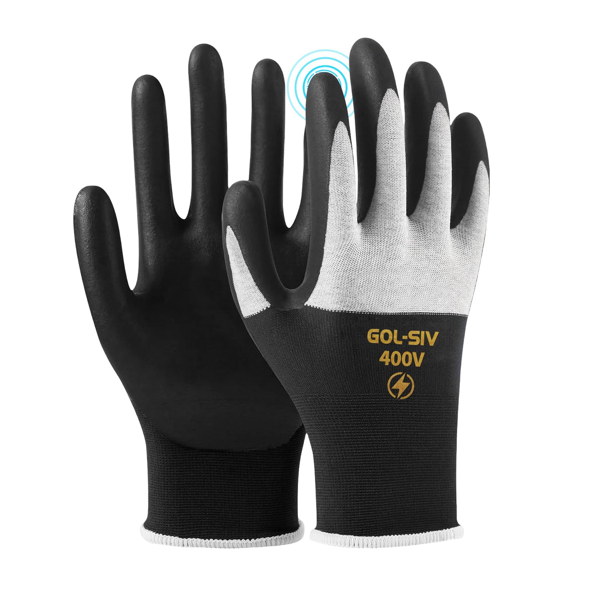 GOL-SIV insulated gloves 400V packaging highlights high voltage protection.