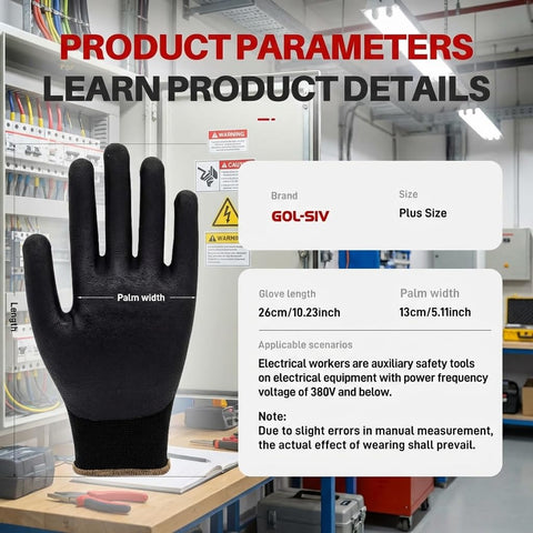 GOL-SIV 400V glove in use with tools demonstrates secure grip.