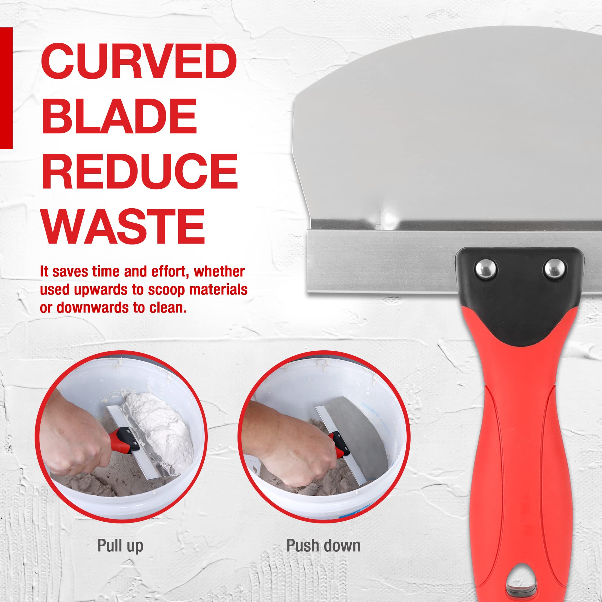 Goldblatt versatile scoop for drywall, plaster, mortar, and more