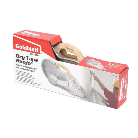 Goldblatt Banjo-Dry Tape holds up to 500 ft of drywall tape for longer, fewer reloads.