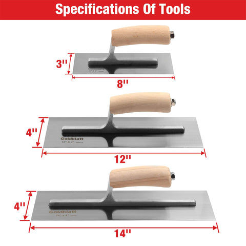 Goldblatt drywall trowel 12x4 blade ideal for mid size patches