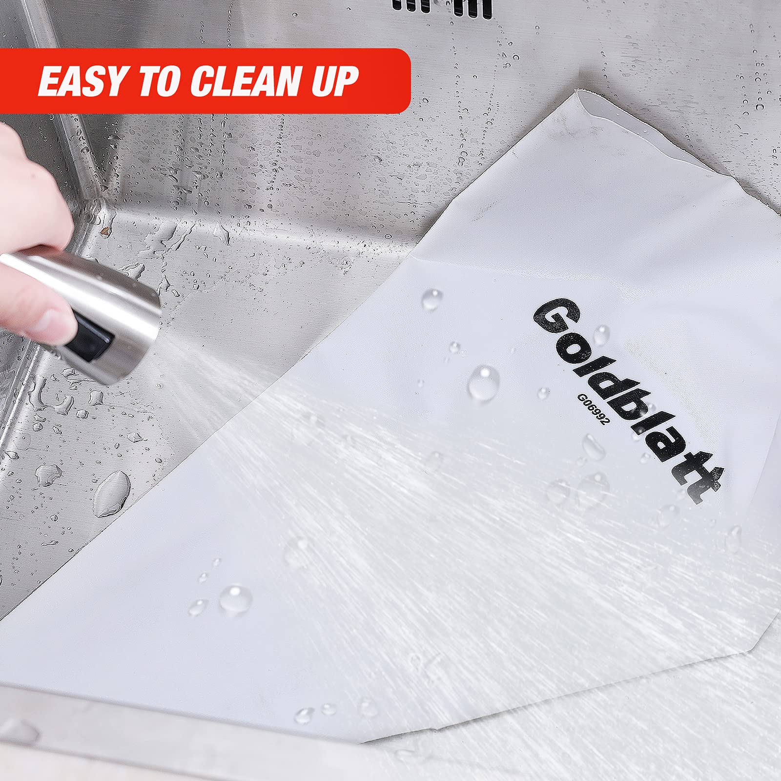 Goldblatt easy-cleanup grout bag enables warm-water cleaning and reuse.