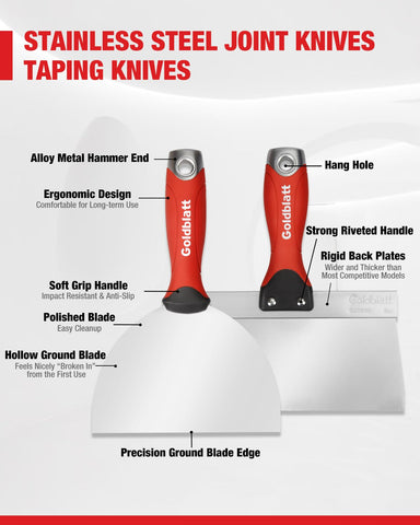 Goldblatt 4-inch flex joint knife with ergonomic soft grip for spreading.