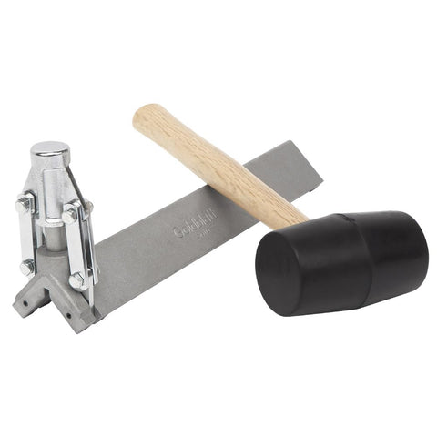 Goldblatt G15813 corner clincher with mallet for precise drywall bead seating
