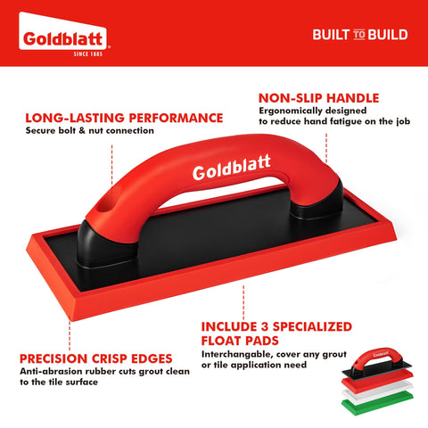 Goldblatt red soft replaceable pad for delicate tile grouting